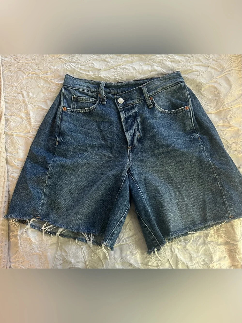 Free People We The Free Boomerang High Rise Long Shorts Sz 25
